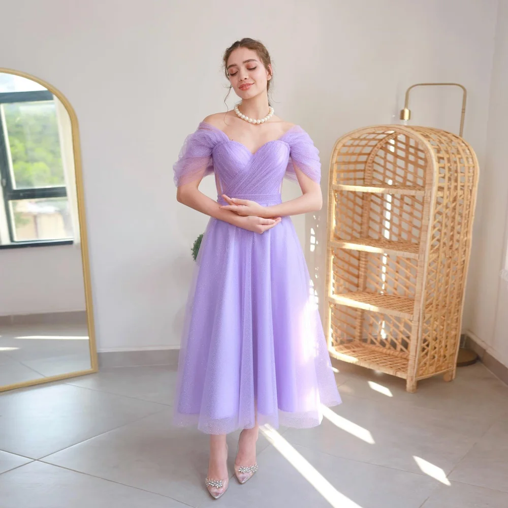 Mignon Chiffon A-line Off-the-shoulder Neckline Prom Gown Ruffle Tea-length Formal Elegant Party Evening Dress for Women 2023
Mignon Chiffon A-line Off-the-shoulder Neckline Prom Gown Ruffle Tea-length Formal Elegant Party Evening Dress for Women 2023