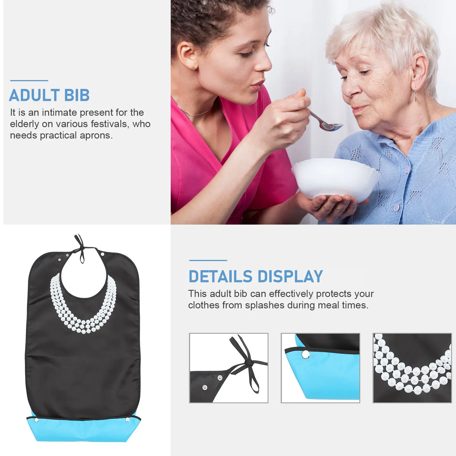 Waterproof Bib Adult Bibs for Elderly Washable Mealtime Protector for Men Women Dementia Patients Eating Aid Kitchen
Waterproof Bib Adult Bibs for Elderly Washable Mealtime Protector for Men Women Dementia Patients Eating Aid Kitchen
