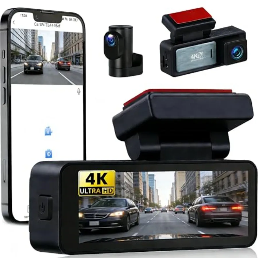 4K Dash Cam Front and Rear Camera for Cars, WiFi GPS Car Dash Camera, WDR Night Vision, 170 Wide Angle, Loop Recording, G-Senso
4K Dash Cam Front and Rear Camera for Cars, WiFi GPS Car Dash Camera, WDR Night Vision, 170 Wide Angle, Loop Recording, G-Senso