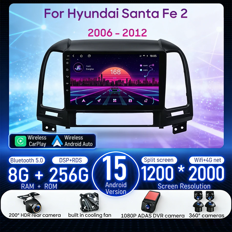 Android для Hyundai Santa Fe 2 2006-2012 Автомобильный мультимедийный плеер Carplay Авто головное устройство Радио Видео Стерео Навигация GPS 2din
Android для Hyundai Santa Fe 2 2006-2012 Автомобильный мультимедийный плеер Carplay Авто головное устройство Радио Видео Стерео Навигация GPS 2din