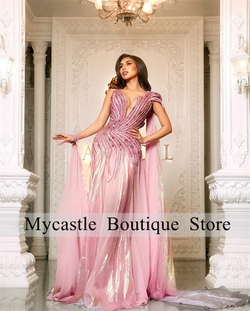 Luxury Pink Beaded Lace Formal Evening Dress Women Long Elegant Mermaid Arabian Prom Dress Wedding Party Dress Customized
Luxury Pink Beaded Lace Formal Evening Dress Women Long Elegant Mermaid Arabian Prom Dress Wedding Party Dress Customized