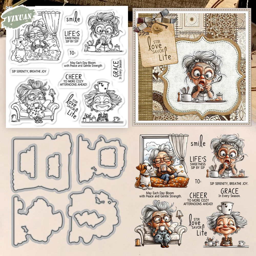 Old Lady Retirement Life Cutting Dies Clear Stamp Set DIY Scrapbooking Metal Dies Silicone Stamp For Card Making Albums Decor
Old Lady Retirement Life Cutting Dies Clear Stamp Set DIY Scrapbooking Metal Dies Silicone Stamp For Card Making Albums Decor