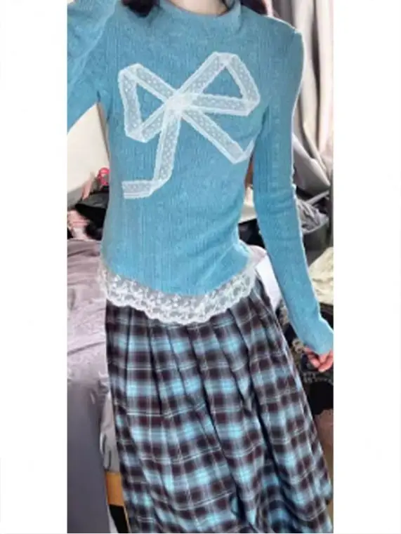 Кружевная рубашка с полувысоким воротником и бантом Sueters De Mujer, свитера 90-х Fairycore, американский Gyaru Acubi Alt Grunge, субкультурные топы
Кружевная рубашка с полувысоким воротником и бантом Sueters De Mujer, свитера 90-х Fairycore, американский Gyaru Acubi Alt Grunge, субкультурные топы