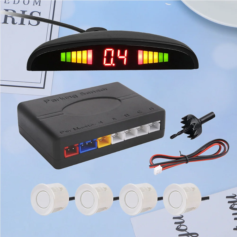 1 Set of Reversing 4 Probe Buzzing LED Parking Sensor Back up Monitor System (White) Reversing Radar Back up Radar
1 Set of Reversing 4 Probe Buzzing LED Parking Sensor Back up Monitor System (White) Reversing Radar Back up Radar