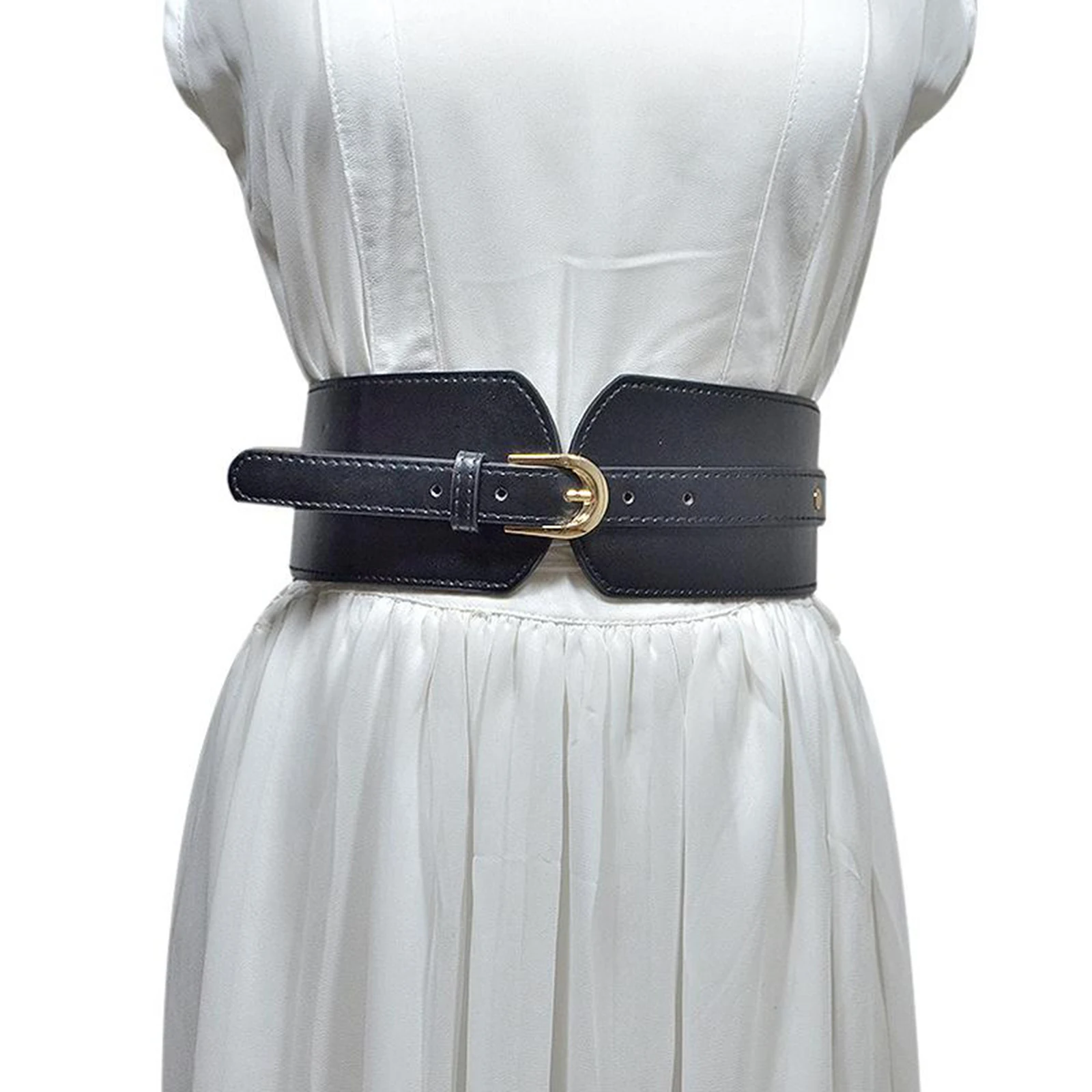 Women's Faux Leather Wide Waist Belt with Buckle Dress Waistband
Women's Faux Leather Wide Waist Belt with Buckle Dress Waistband