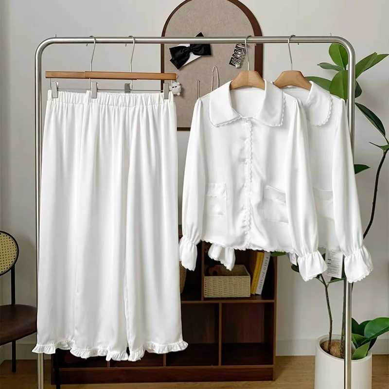 2024 Women's Pajama Set Soft Touch Feeling Pajama Shirt + Pants Two Pieces Suits Full White Long Sleeve
2024 Women's Pajama Set Soft Touch Feeling Pajama Shirt + Pants Two Pieces Suits Full White Long Sleeve