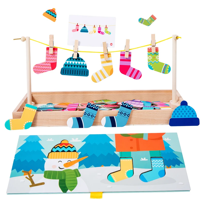 Children's Wooden Fun Sock Drying Puzzle Color Cognition Matching Fine Motor Training Early Education Learning Educational Toys
Children's Wooden Fun Sock Drying Puzzle Color Cognition Matching Fine Motor Training Early Education Learning Educational Toys