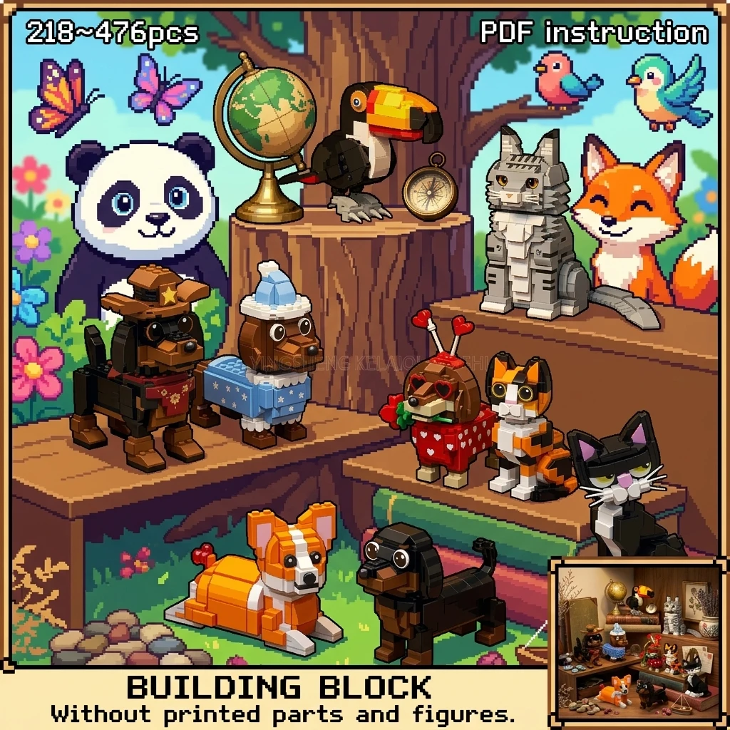 Classic Pet Animal Building Blocks Corgi Dachshund Cat Puppy Display Model Desk Decor Adult Brick Set Only LEGO Expansion
Classic Pet Animal Building Blocks Corgi Dachshund Cat Puppy Display Model Desk Decor Adult Brick Set Only LEGO Expansion