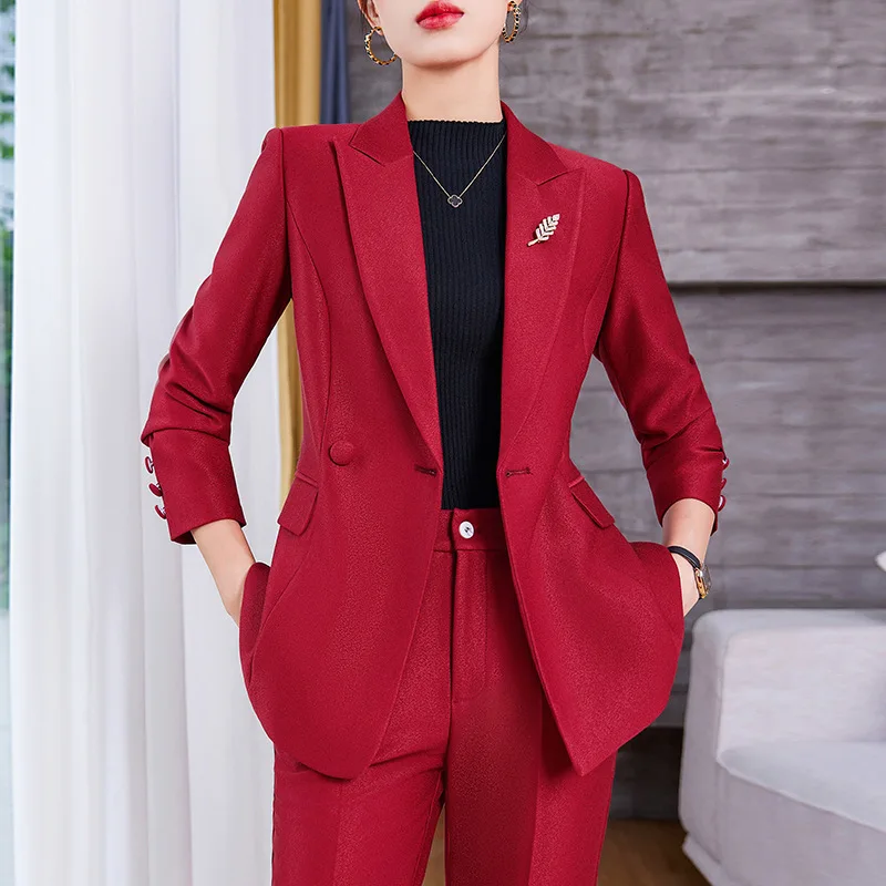 Business Suits with Pants and Jackets Coat for Women Blazers Feminino High Quality Fabric OL Styles Professional Trousers Sets
Business Suits with Pants and Jackets Coat for Women Blazers Feminino High Quality Fabric OL Styles Professional Trousers Sets