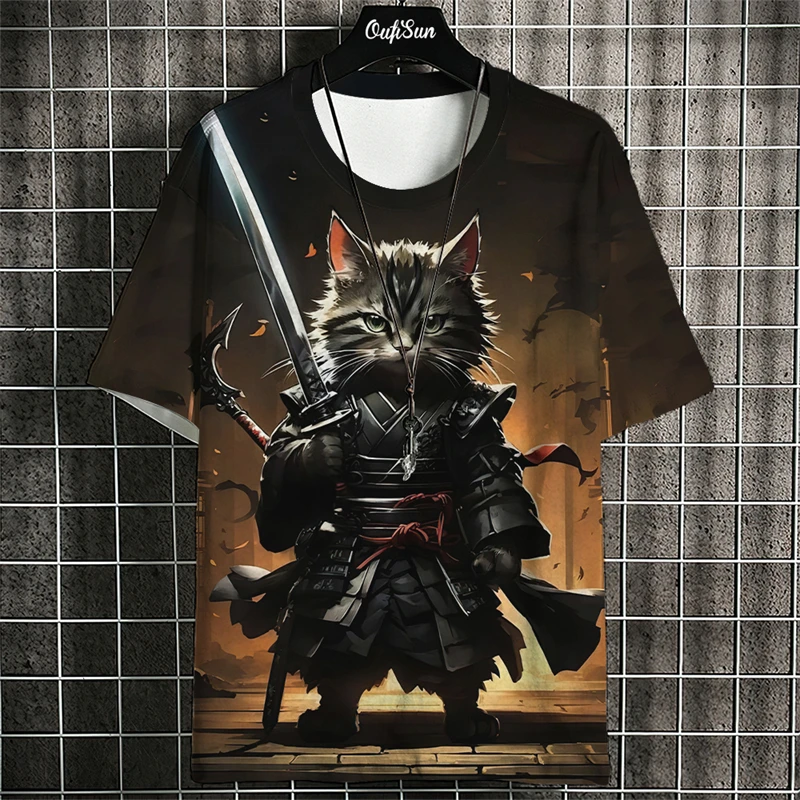 Японские футболки с рисунком самурая Cat, крутая классическая футболка в художественном стиле, мужские и женские футболки с принтом, модные свободные топы с круглым вырезом и короткими рукавами
Японские футболки с рисунком самурая Cat, крутая классическая футболка в художественном стиле, мужские и женские футболки с принтом, модные свободные топы с круглым вырезом и короткими рукавами