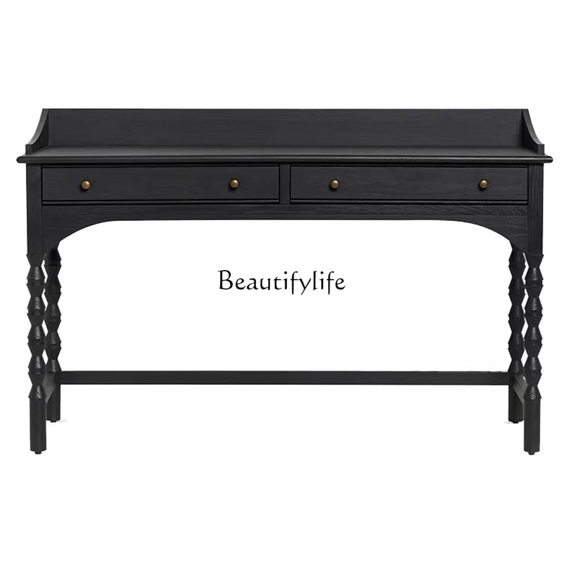 American light luxury solid wood desk simple medium and ancient style integrated writing desk
American light luxury solid wood desk simple medium and ancient style integrated writing desk