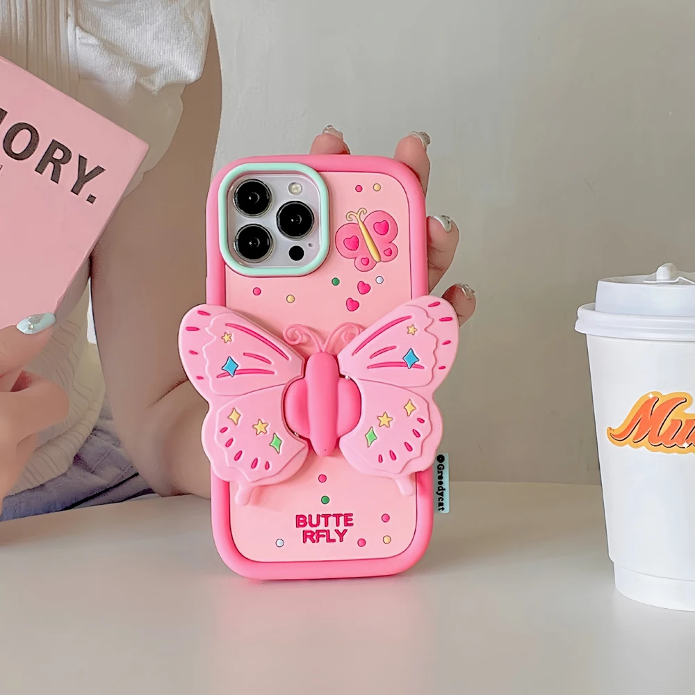 3D Cartoon Butterfly Soft Silicone Phone Case, Back Cover, Skin Shell Wing Holder Stander, iPhone 11, 12, 13, 14 15 Pro Max Cute
3D Cartoon Butterfly Soft Silicone Phone Case, Back Cover, Skin Shell Wing Holder Stander, iPhone 11, 12, 13, 14 15 Pro Max Cute
