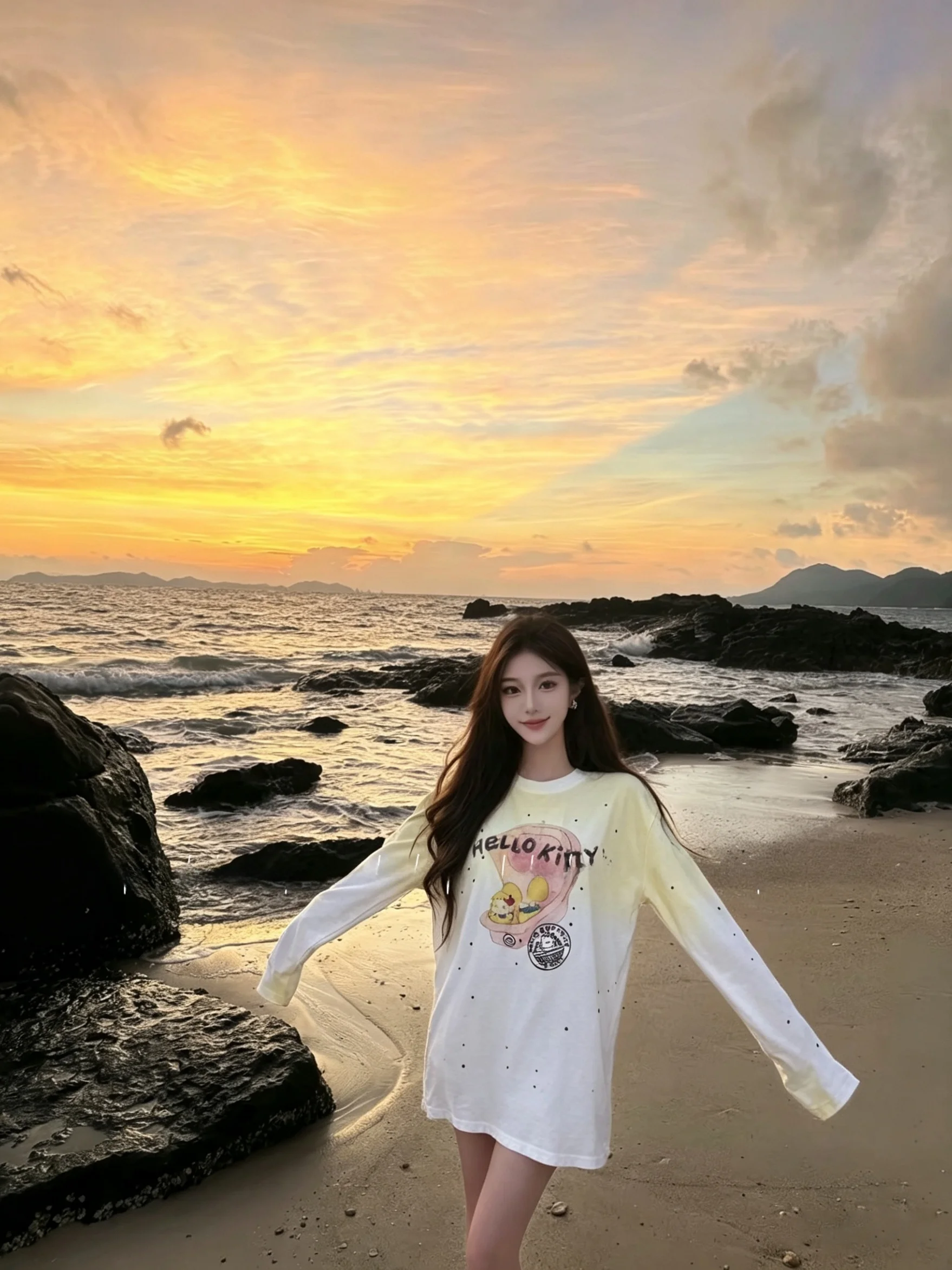 New Vintage Cartoon Print Rhinestone Long Sleeve Loose Mid-Length round Neck Thin T-Shirt Women's Top Cotton UV Protection
New Vintage Cartoon Print Rhinestone Long Sleeve Loose Mid-Length round Neck Thin T-Shirt Women's Top Cotton UV Protection