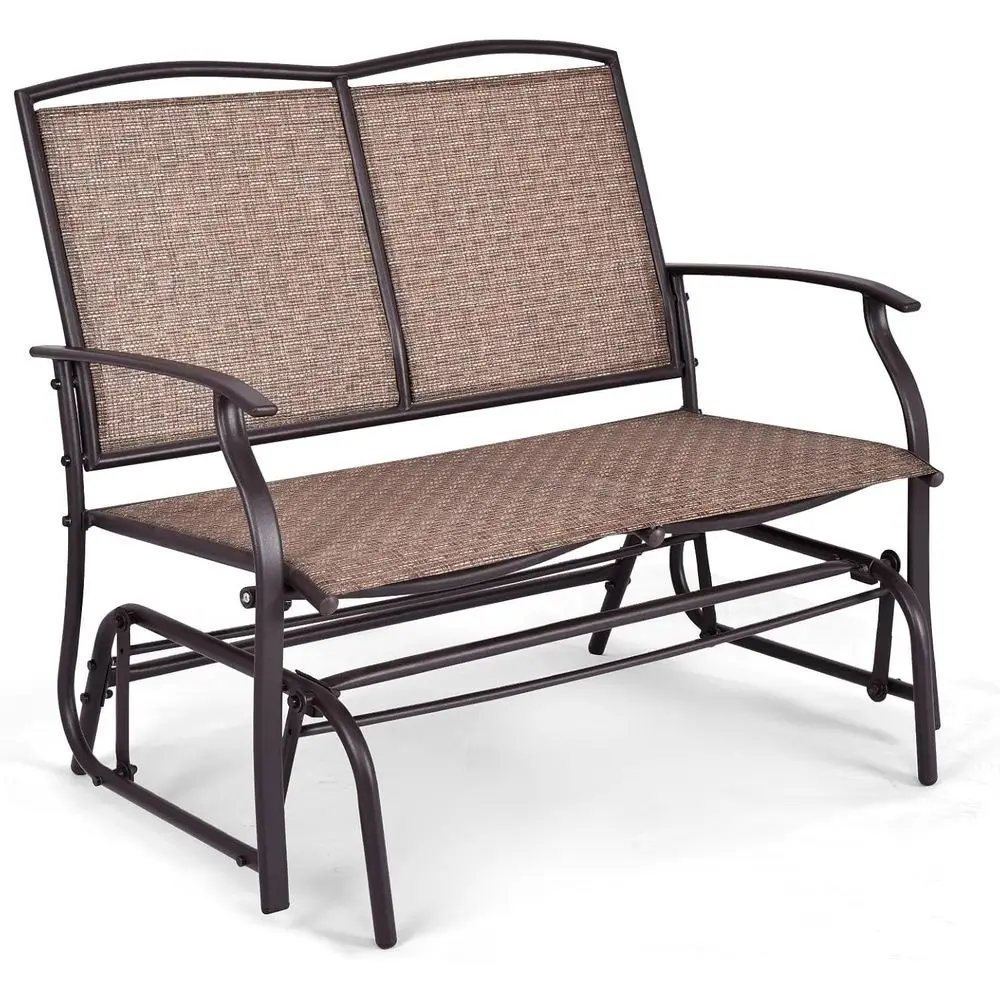 Brown Outdoor Swing Glider Bench with Metal Frame and Rocking Loveseat for Patio Relaxation
Brown Outdoor Swing Glider Bench with Metal Frame and Rocking Loveseat for Patio Relaxation