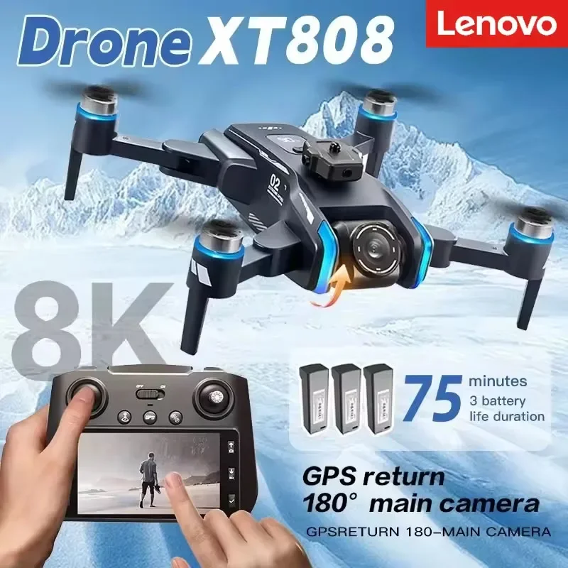 Lenovo XT808 GPS Drone 4K Professional HD Dual Camera Dron Brushless Motor 5G WIFI FPV Foldable RC Quadcopter Helicopter Toys
Lenovo XT808 GPS Drone 4K Professional HD Dual Camera Dron Brushless Motor 5G WIFI FPV Foldable RC Quadcopter Helicopter Toys
