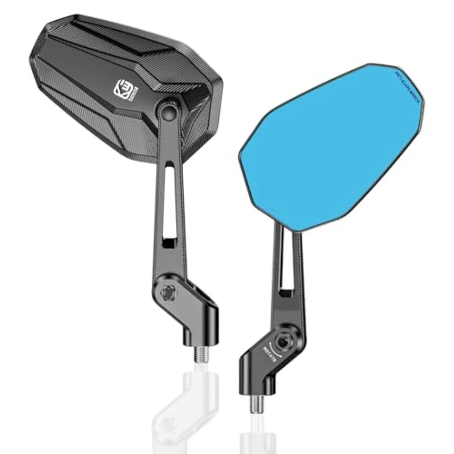 Aluminum Alloy Waterproof Motorcycle Mirrors with M8 M10 Bolts CNC Machined Anti-Glare Blue Lenses Rear View Mirrors Foldable M
Aluminum Alloy Waterproof Motorcycle Mirrors with M8 M10 Bolts CNC Machined Anti-Glare Blue Lenses Rear View Mirrors Foldable M