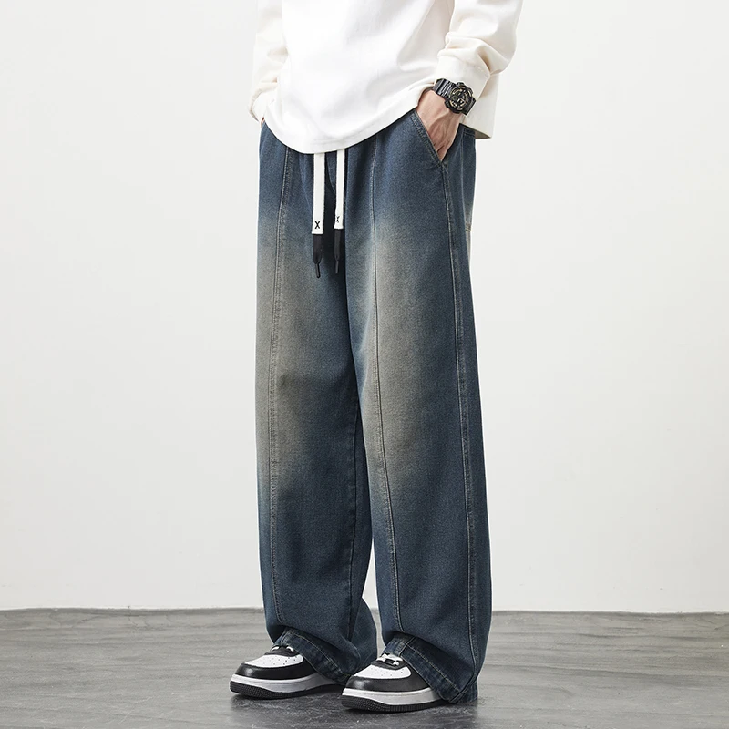 Plus Size M-8XL Men's Baggy Jeans Blue Black Streetwear Y2K Fashion Wide Denim Pants Vintage Leisure Elastic Waist Male Trousers
Plus Size M-8XL Men's Baggy Jeans Blue Black Streetwear Y2K Fashion Wide Denim Pants Vintage Leisure Elastic Waist Male Trousers