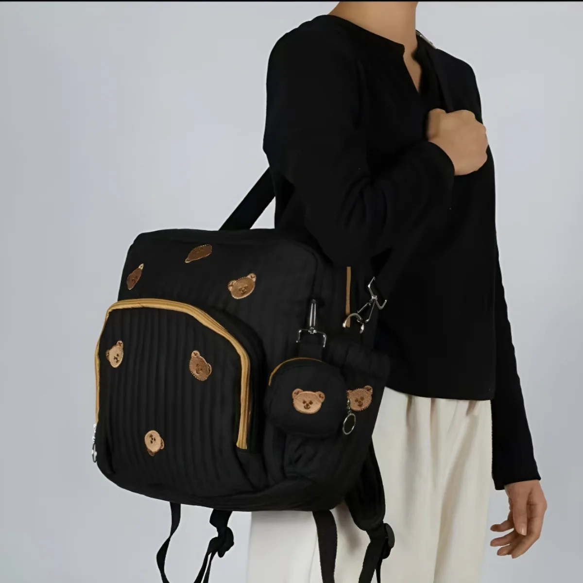 Diaper Bag Backpack Cute Embroidered Bear Label Mom Travel Bag Kindergarten Accessories
Diaper Bag Backpack Cute Embroidered Bear Label Mom Travel Bag Kindergarten Accessories