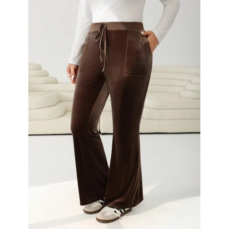 Velvet Flared Pants L 39391 Women's Casual Trousers Wide Leg Pants Comfortable Fit Fashionable Neutral Style Spring Collection
Velvet Flared Pants L 39391 Women's Casual Trousers Wide Leg Pants Comfortable Fit Fashionable Neutral Style Spring Collection