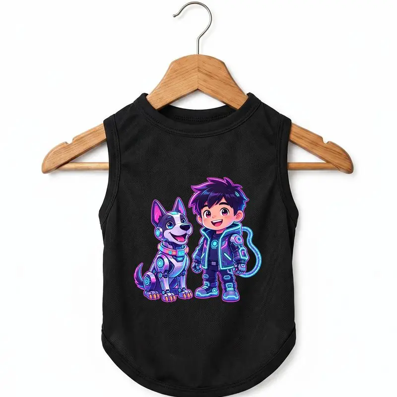 Cute Dog Summer Vest Pet Clothing Cool Cyberpunk Print Tee Shirt for Dogs
Cute Dog Summer Vest Pet Clothing Cool Cyberpunk Print Tee Shirt for Dogs