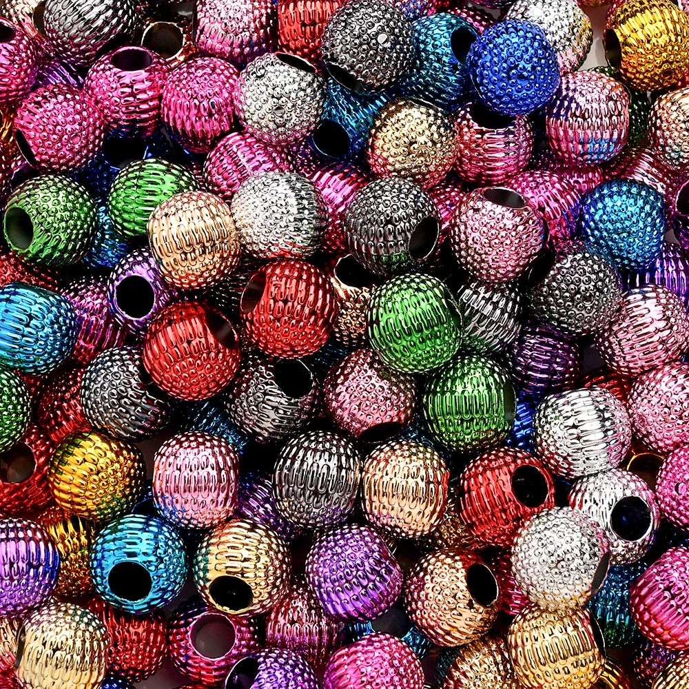 90pcs Multicolor Round Acrylic Beads Textured Metal Beads with Large Hole DIY Jewelry Making Supplies for Bracelet Necklace
90pcs Multicolor Round Acrylic Beads Textured Metal Beads with Large Hole DIY Jewelry Making Supplies for Bracelet Necklace