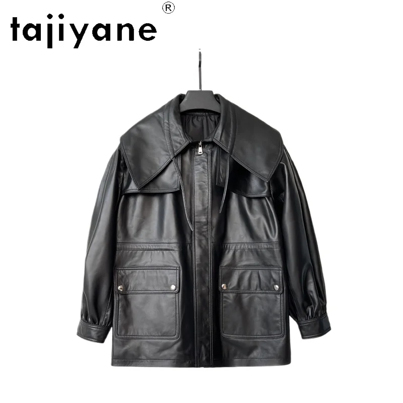 TAJIYANE Genuine Sheepskin Leather Jacket Woman Doll Collar Mid-Length Trench Coat Drawstring Waist Jacket Women Clothes 2026 자켓
TAJIYANE Genuine Sheepskin Leather Jacket Woman Doll Collar Mid-Length Trench Coat Drawstring Waist Jacket Women Clothes 2026 자켓