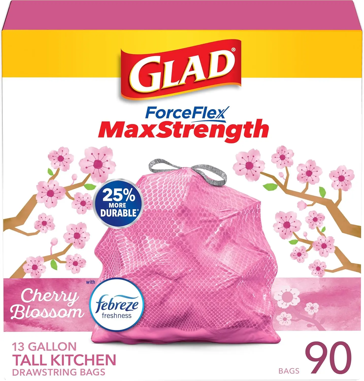 13 Gallon Tall Kitchen Trash Bags with Cherry Blossom Scent, Drawstring Closure, 90 Count - Durable and Fresh
13 Gallon Tall Kitchen Trash Bags with Cherry Blossom Scent, Drawstring Closure, 90 Count - Durable and Fresh