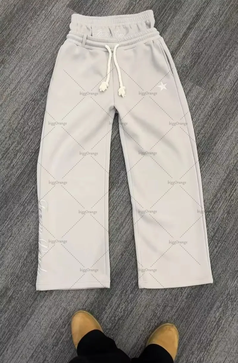 Double Waist Letter Embroidered Sweatpants European and American High Street Fashion Clothing Drawstring Straight Wide-leg Pants
Double Waist Letter Embroidered Sweatpants European and American High Street Fashion Clothing Drawstring Straight Wide-leg Pants
