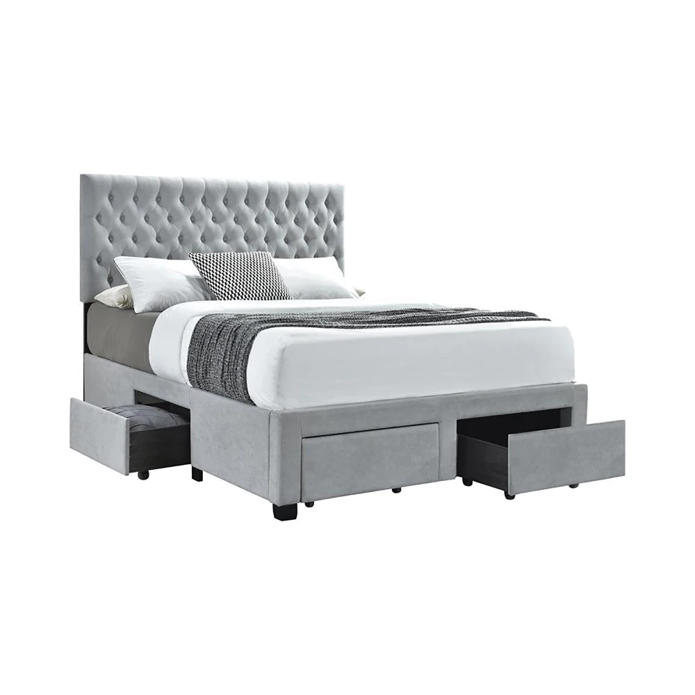 Light Grey Tufted 4-drawer Queen Storage Bed bed frame queen furniture bedroom
Light Grey Tufted 4-drawer Queen Storage Bed bed frame queen furniture bedroom