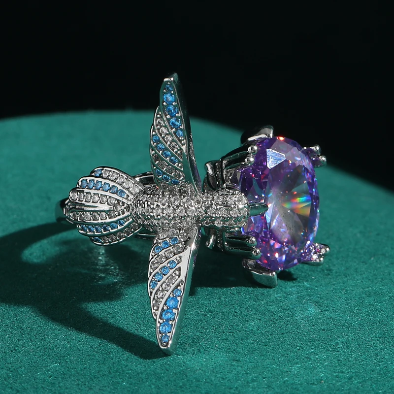 Vintage Purple Eagle Ring Zirconia Jewelry Rhinestones For Woman Silver Color Accessories Luxury Party Wedding 2025 Trending
Vintage Purple Eagle Ring Zirconia Jewelry Rhinestones For Woman Silver Color Accessories Luxury Party Wedding 2025 Trending
