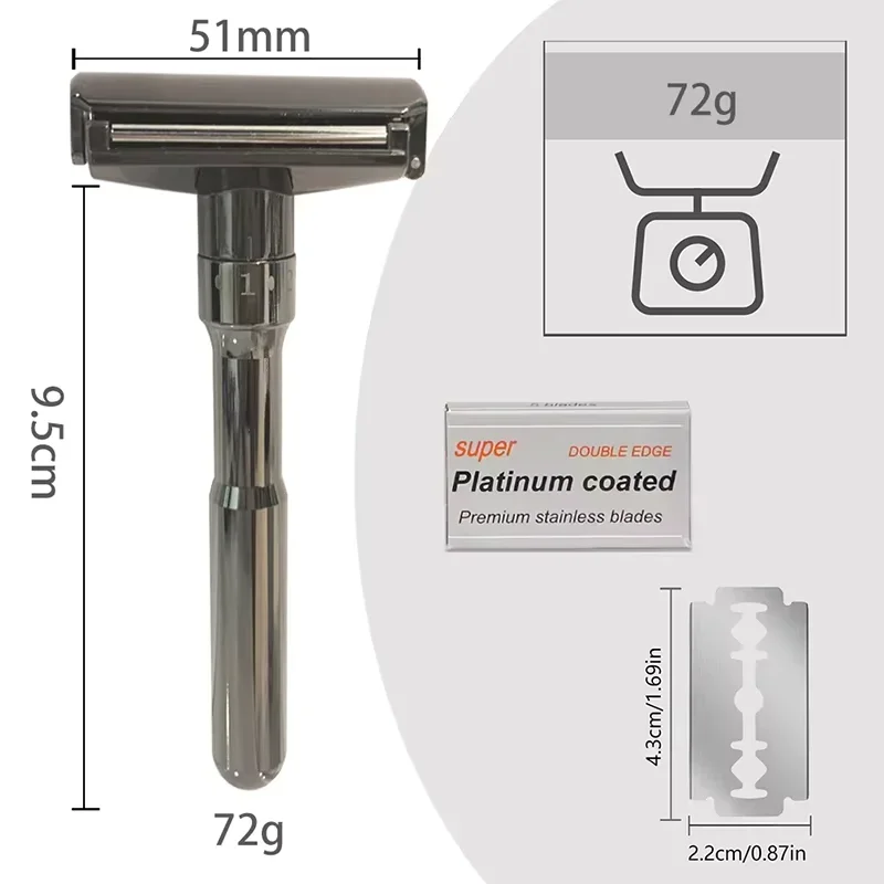 RZACLEAAdjustable Safety Razor Anti-Irritation Double Edge Manual Shaver for Smooth Wet Shaving Man Razor
RZACLEAAdjustable Safety Razor Anti-Irritation Double Edge Manual Shaver for Smooth Wet Shaving Man Razor