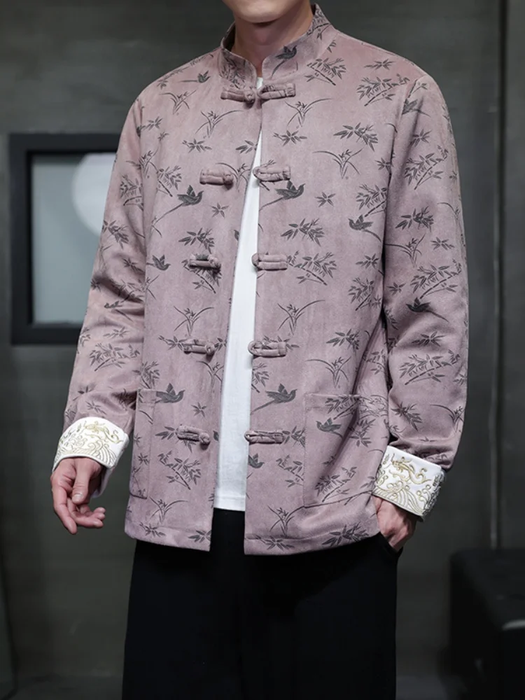 Men's Suede Jaet Spring New Sle Retro Tang Costume Chinese New Version Button Decorated Stand Collar Top Improved Hanfu
Men's Suede Jaet Spring New Sle Retro Tang Costume Chinese New Version Button Decorated Stand Collar Top Improved Hanfu