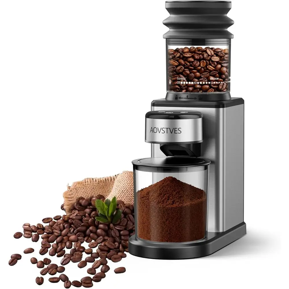 Precision Coffee Grinder with 25 Settings, 60-Sec Timer, Easy Clean Stainless Burrs, Anti-Slip Base
Precision Coffee Grinder with 25 Settings, 60-Sec Timer, Easy Clean Stainless Burrs, Anti-Slip Base