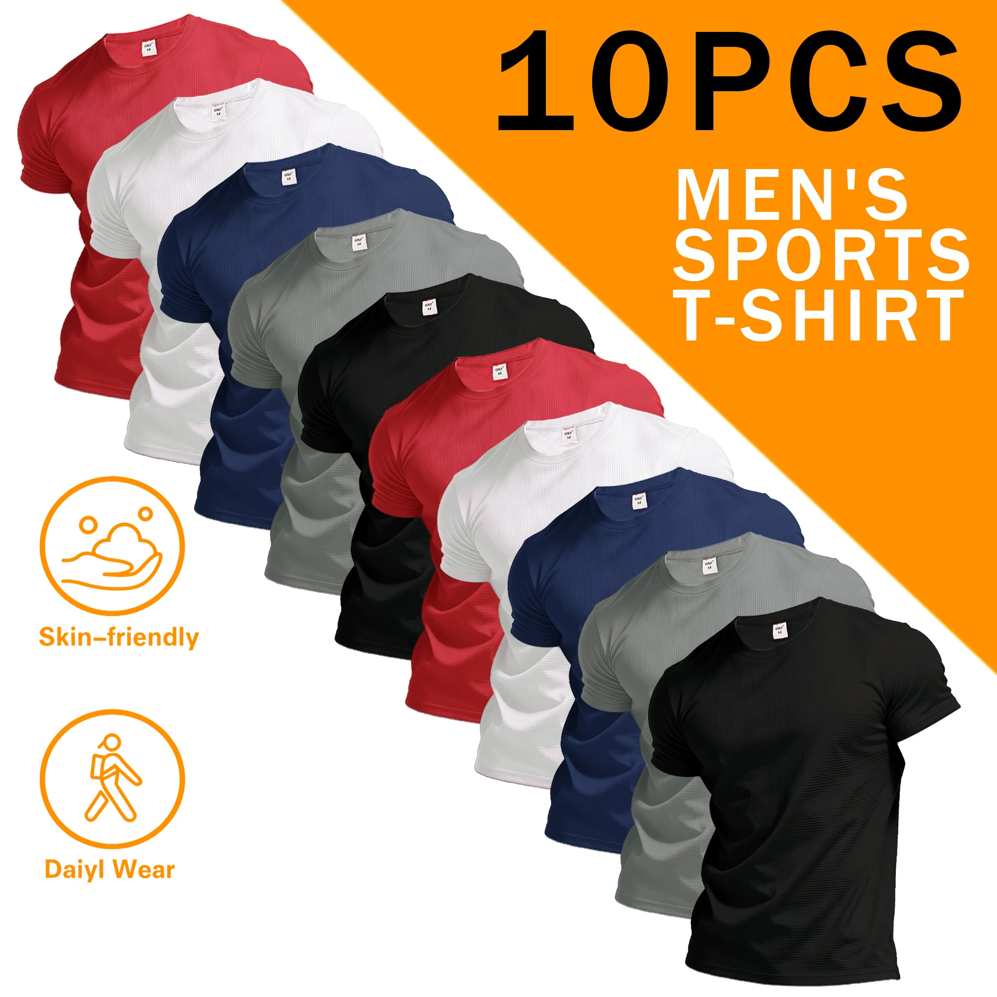 10PcsMen's Quick Dry Short Sleeve Gym Running Moisture Wicking Round Neck T-Shirt Training Exercise Sport Shirt Tops Lightweight
10PcsMen's Quick Dry Short Sleeve Gym Running Moisture Wicking Round Neck T-Shirt Training Exercise Sport Shirt Tops Lightweight