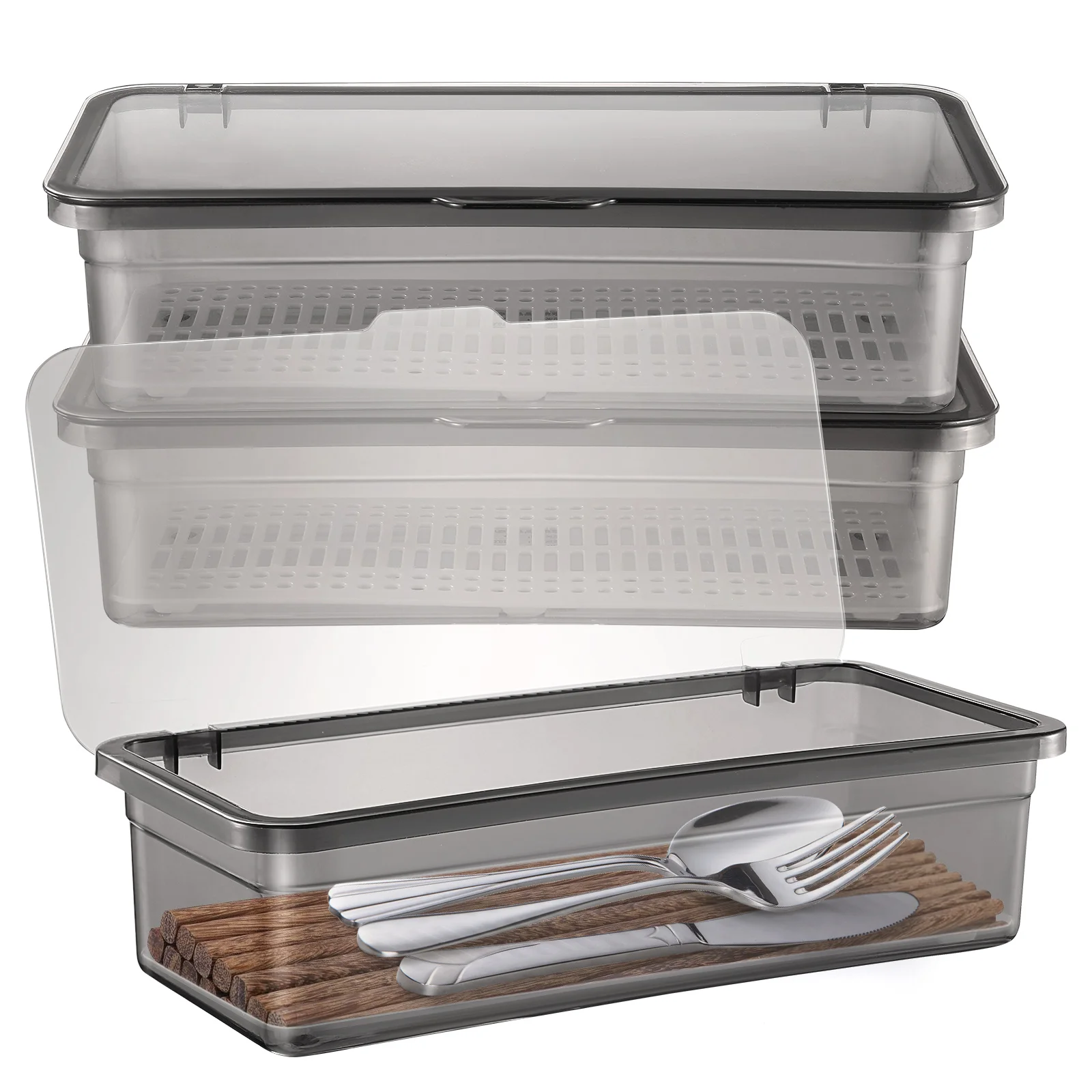 3 Pcs Serving Utensils Cutlery Storage Box Kitchen Organizer Silverware Countertop Black Tray Travel
3 Pcs Serving Utensils Cutlery Storage Box Kitchen Organizer Silverware Countertop Black Tray Travel