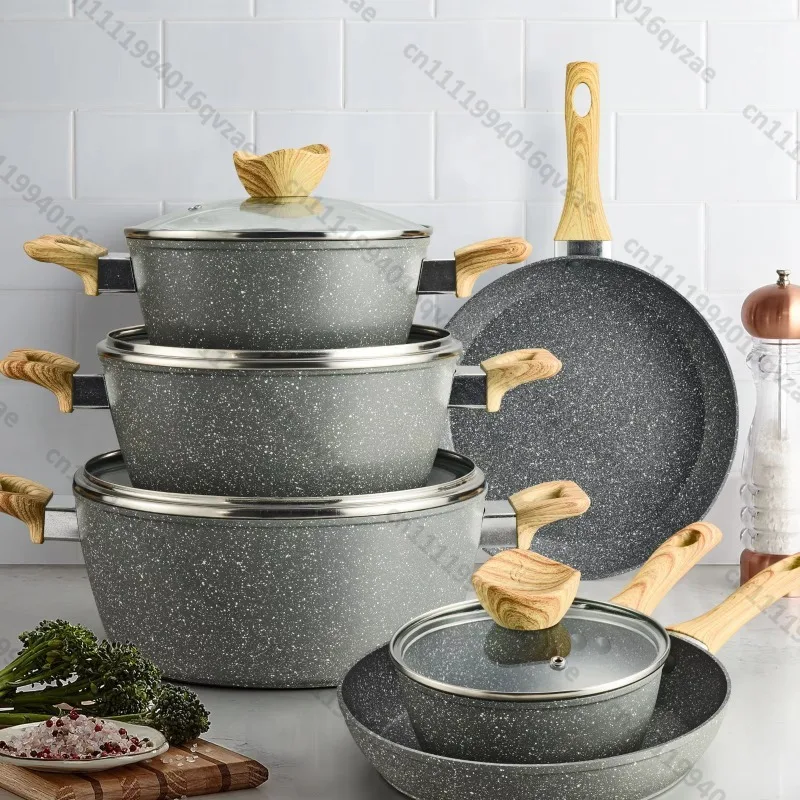 9-piece Set, Kitchen Accessories Set, Cookware, New Arrivals Use Aluminum Alloy Wooden Handle Non-stick Pan Set
9-piece Set, Kitchen Accessories Set, Cookware, New Arrivals Use Aluminum Alloy Wooden Handle Non-stick Pan Set