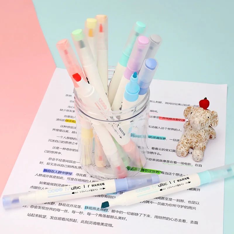 Highlighter Soft Board Tip Head Double Head Colorful Art Mark Painting Pen Colorful Highlighters School
Highlighter Soft Board Tip Head Double Head Colorful Art Mark Painting Pen Colorful Highlighters School