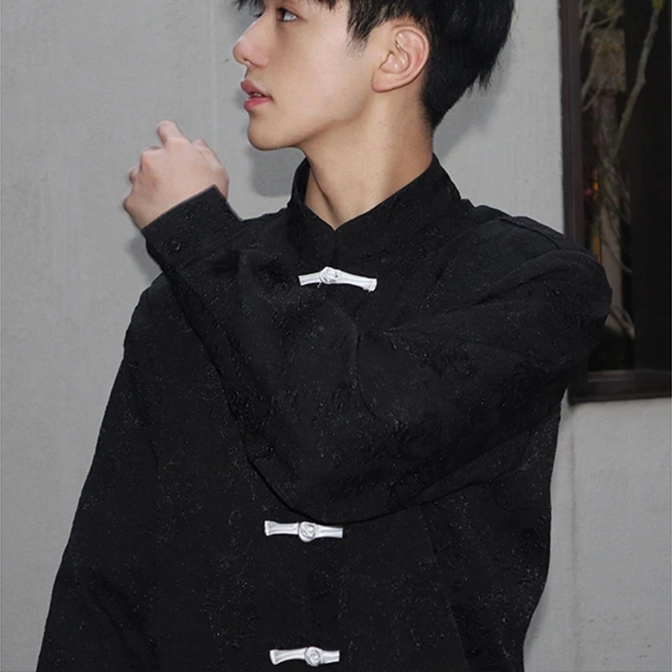 New Chinese Style Long Sleeve Shirt for Heavy Men Autumn Winter Large Size 250 Pounds Handsome Young Hanfu Zhongshan Suit
New Chinese Style Long Sleeve Shirt for Heavy Men Autumn Winter Large Size 250 Pounds Handsome Young Hanfu Zhongshan Suit
