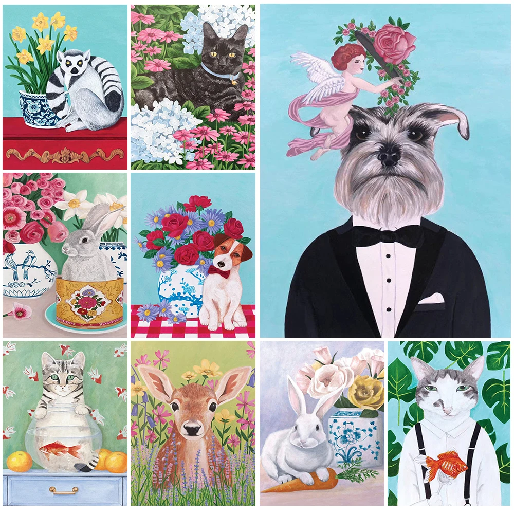 Dog Animals with Flower Illustration Nordic Posters Wall Art Canvas Painting Home Decor Wall Pictures For Living Room Unframed
Dog Animals with Flower Illustration Nordic Posters Wall Art Canvas Painting Home Decor Wall Pictures For Living Room Unframed