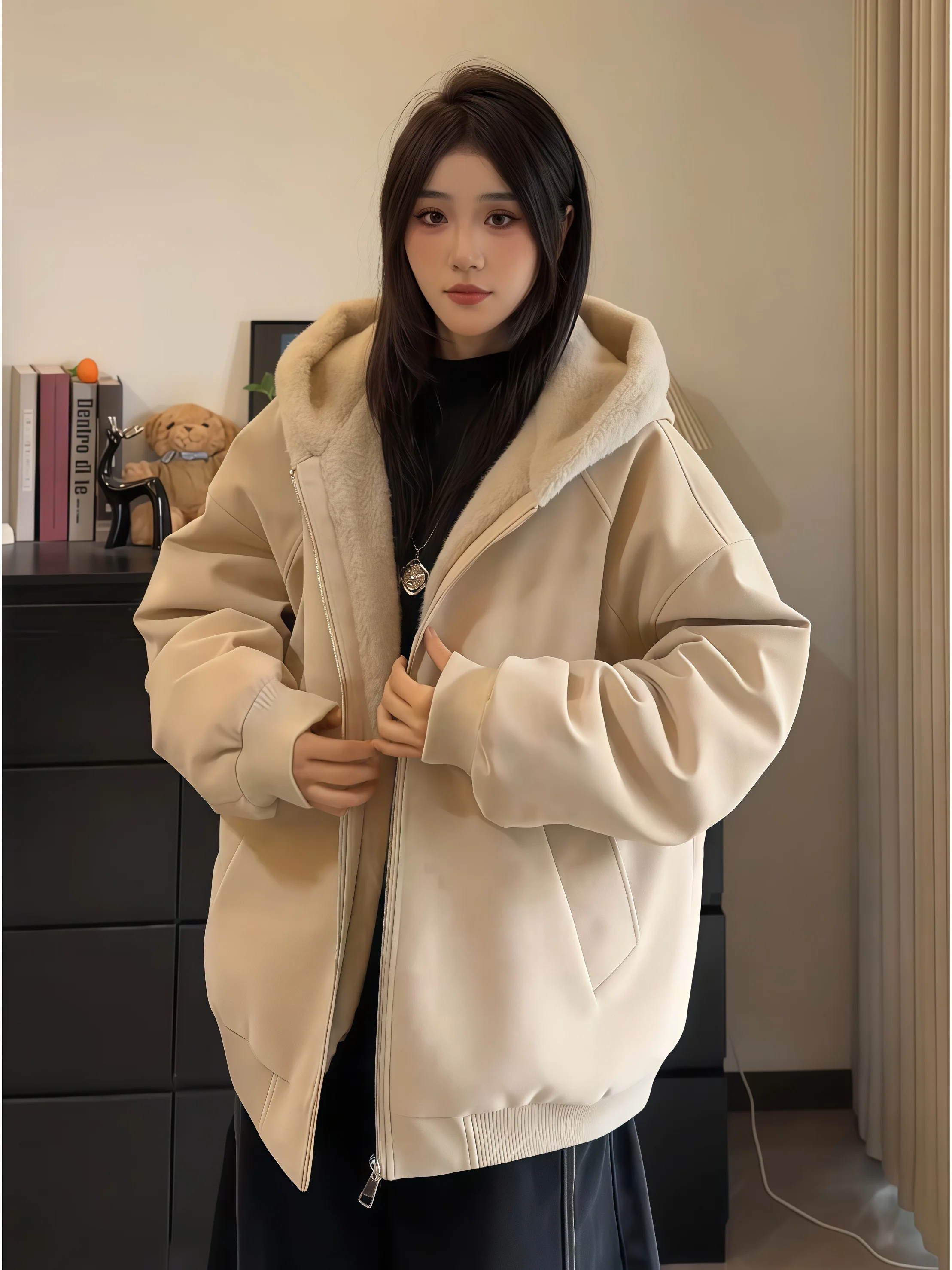 Heavyweight Lamb Velvet Jaet Men's Winter Fce Lined Cotton PU Leather Fur Inteated eepskin Cotton Coat Casual Warmth
Heavyweight Lamb Velvet Jaet Men's Winter Fce Lined Cotton PU Leather Fur Inteated eepskin Cotton Coat Casual Warmth