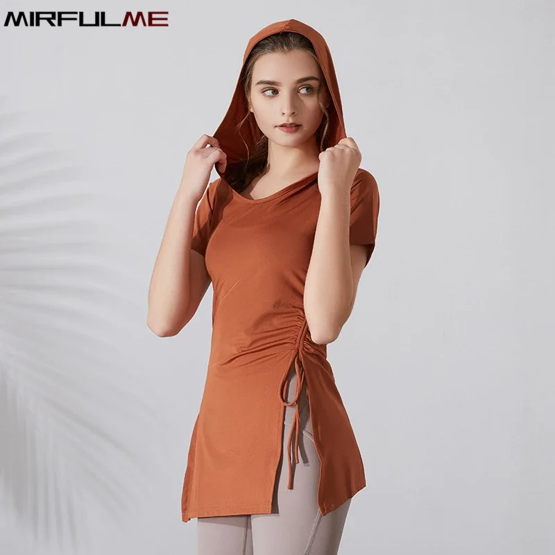 Women Sport Hoodies Yoga Shirts Short Sleeves Sports T-Shirt Bandage Running Hooded Top Quick Dry Gym Fitness Tops Blouse Female
Women Sport Hoodies Yoga Shirts Short Sleeves Sports T-Shirt Bandage Running Hooded Top Quick Dry Gym Fitness Tops Blouse Female