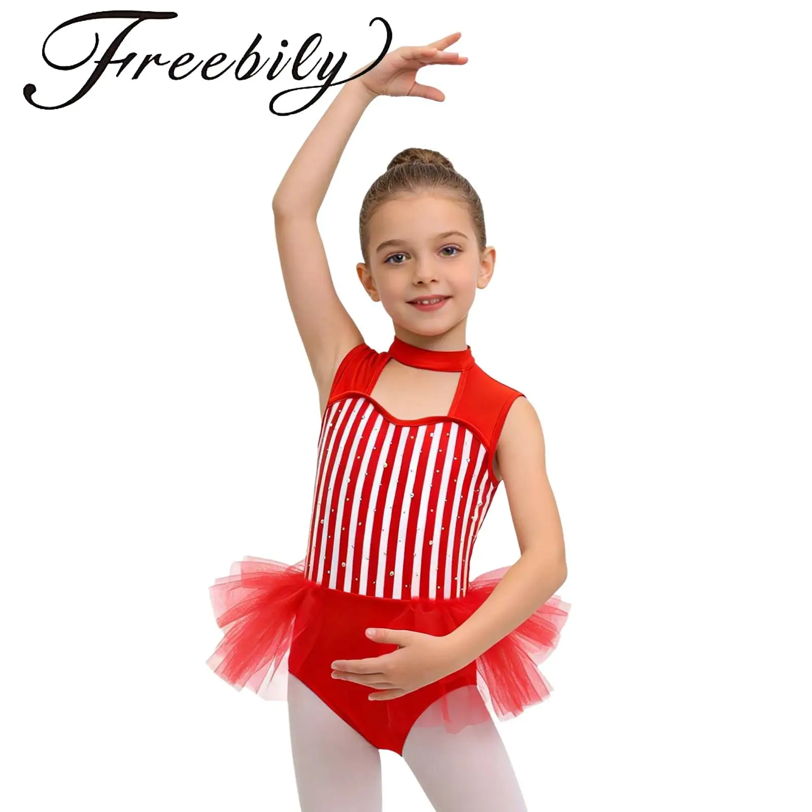 Костюм-боди для девочек «Цирковой директор» с полосками, блестящими стразами, без рукавов, с вырезами, сетчатой отделкой на талии и оборками
Костюм-боди для девочек «Цирковой директор» с полосками, блестящими стразами, без рукавов, с вырезами, сетчатой отделкой на талии и оборками