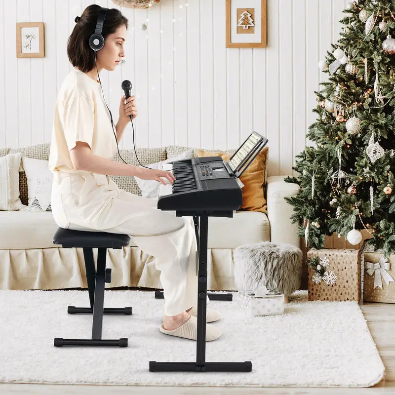 61-Key Portable Electronic Keyboard Piano with Stand and Stool
61-Key Portable Electronic Keyboard Piano with Stand and Stool