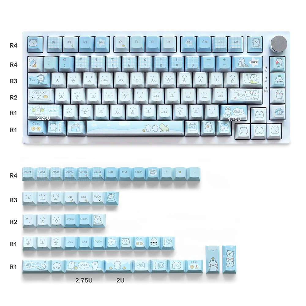 Cute Joke Bear Theme Cherry Profile Keycaps PBT 129 Keys Dye-Sublimation Keycaps for 61/84/104/108 Mx Switch Mechanical Keyboard
Cute Joke Bear Theme Cherry Profile Keycaps PBT 129 Keys Dye-Sublimation Keycaps for 61/84/104/108 Mx Switch Mechanical Keyboard
