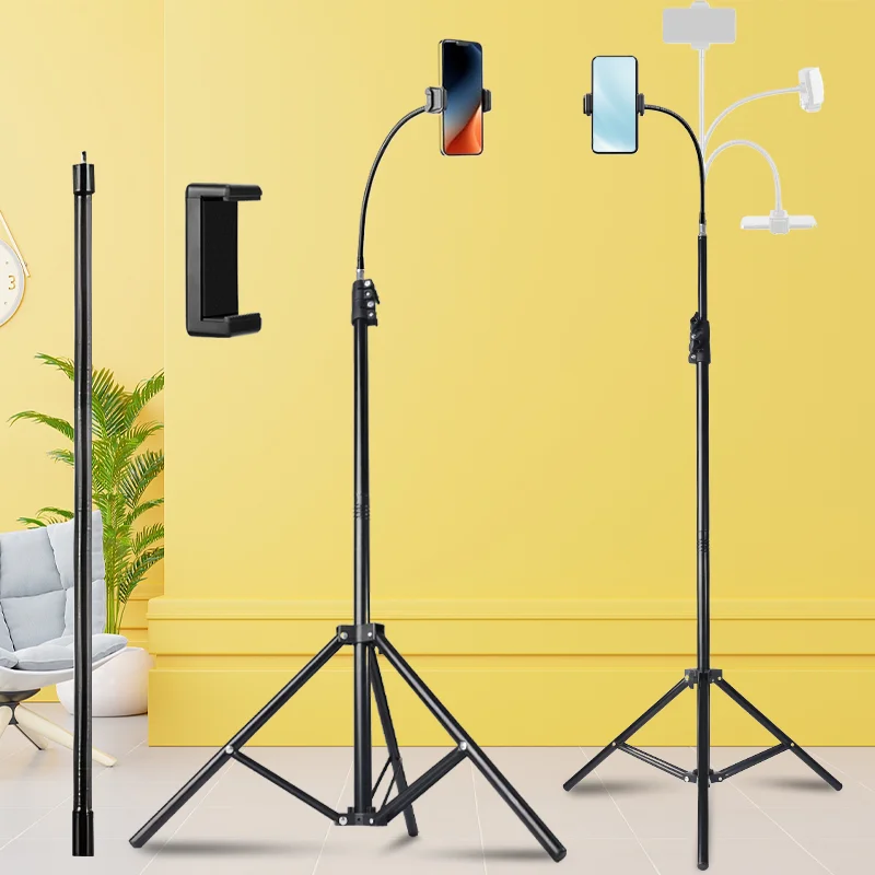 Universal Flexible Smartphone Tripod 160cm Adjustable Height Stand with Phone Clip Lightweight Aluminum for iPhone Xiaomi 
Universal Flexible Smartphone Tripod 160cm Adjustable Height Stand with Phone Clip Lightweight Aluminum for iPhone Xiaomi
