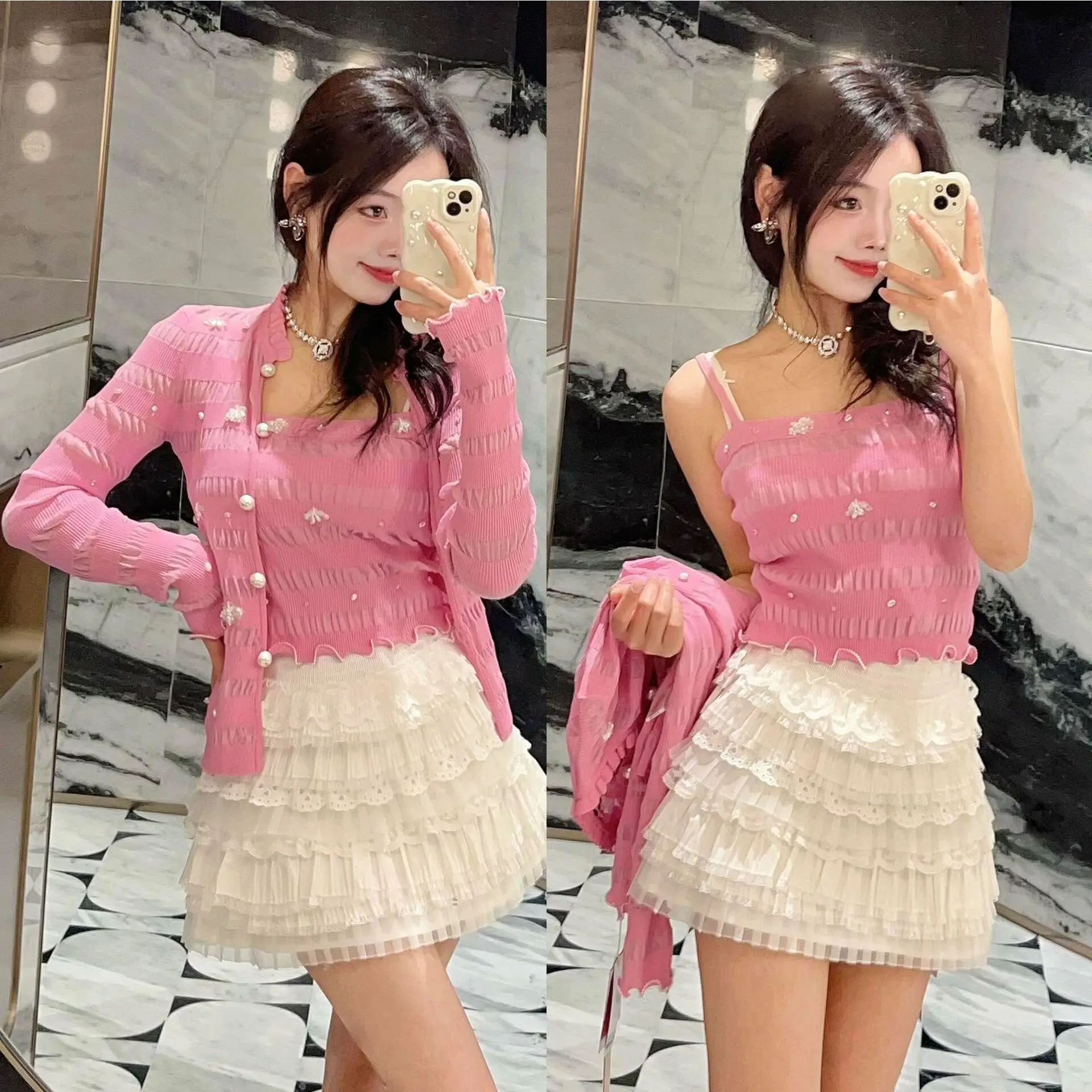 Легкий вязаный свитер в полоску, милый молодежный утягивающий кардиган с бисером и майка для женщин, лето 2023 г.
Легкий вязаный свитер в полоску, милый молодежный утягивающий кардиган с бисером и майка для женщин, лето 2023 г.