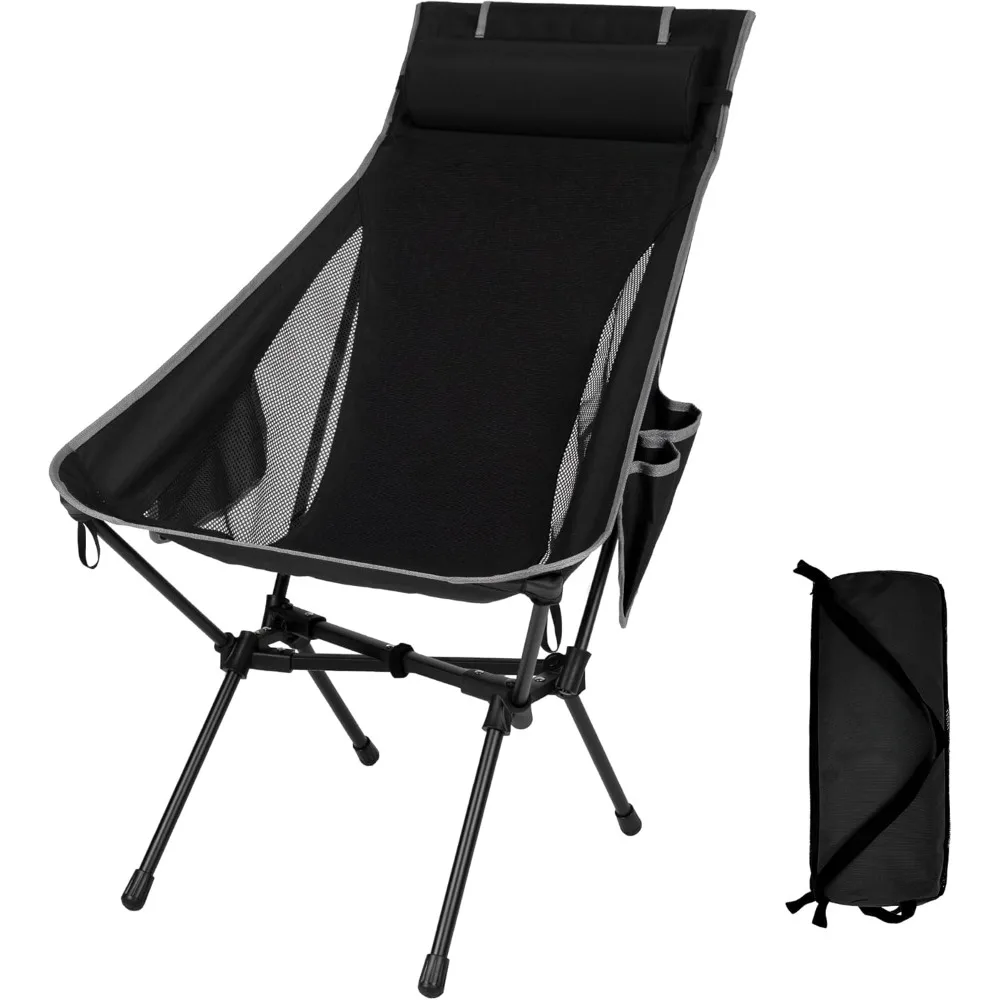 Portable High Back Camping Chair, Lightweight Folding Chair with Adjustable Pillow for Hiking, Beach, Backpacking
Portable High Back Camping Chair, Lightweight Folding Chair with Adjustable Pillow for Hiking, Beach, Backpacking