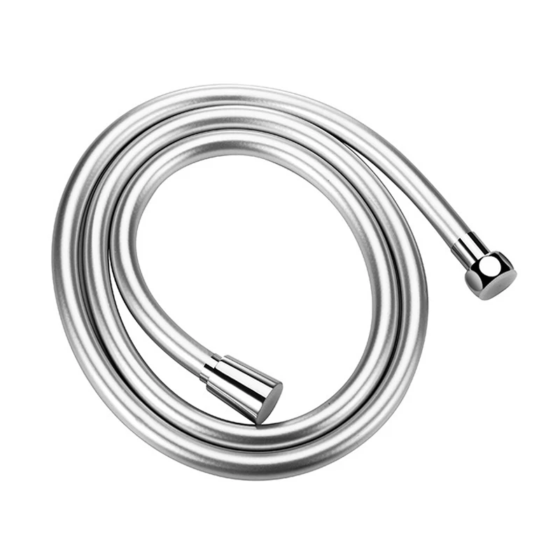 High Quality Bathroom Thick PVC Shower Hose Silver Non-Tangling Soft Flexible Shower Hose G1/2 Stainless Steel Connector
High Quality Bathroom Thick PVC Shower Hose Silver Non-Tangling Soft Flexible Shower Hose G1/2 Stainless Steel Connector