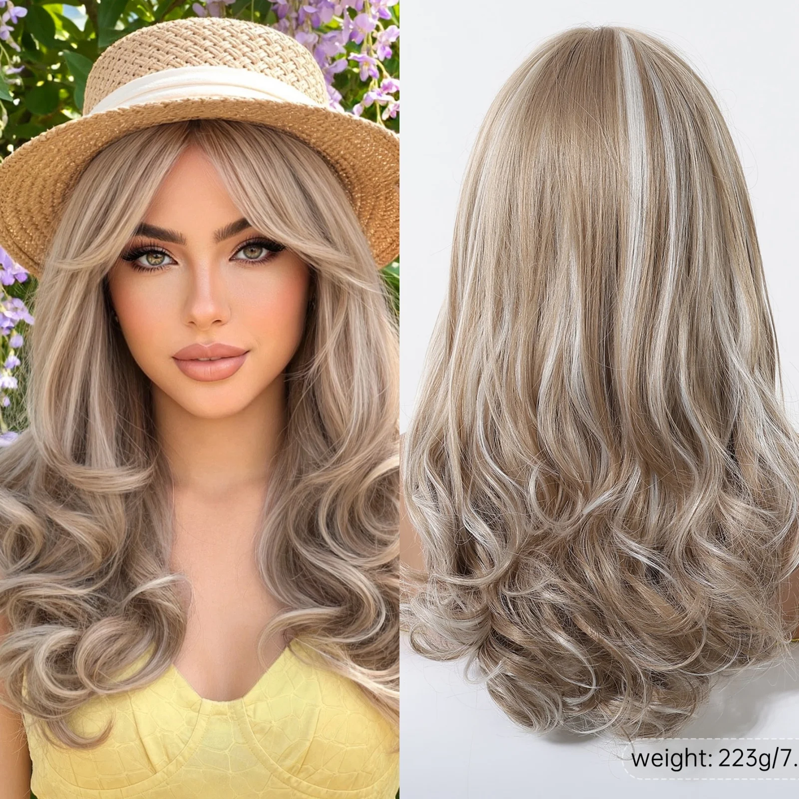 Long Wavy Blonde Wig with Grey Highlights Ombre Mixed Color Synthetic Hair Wig Summer New Style Heat Resistant Fiber
Long Wavy Blonde Wig with Grey Highlights Ombre Mixed Color Synthetic Hair Wig Summer New Style Heat Resistant Fiber