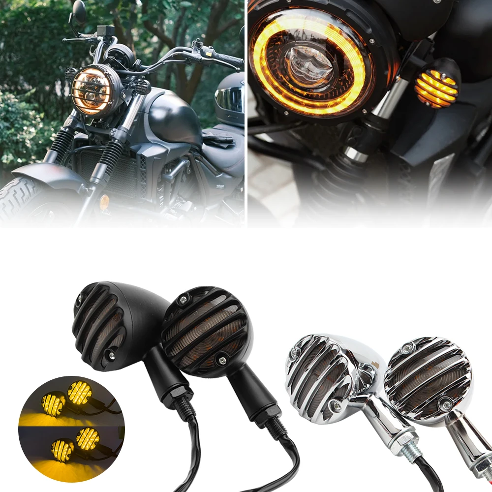 2PC Motorcycle Retro Bullet Aluminium alloy LED Bulb Turn Signal Indicator Light Lamp for Kawasaki Harley Honda Suzuki
2PC Motorcycle Retro Bullet Aluminium alloy LED Bulb Turn Signal Indicator Light Lamp for Kawasaki Harley Honda Suzuki